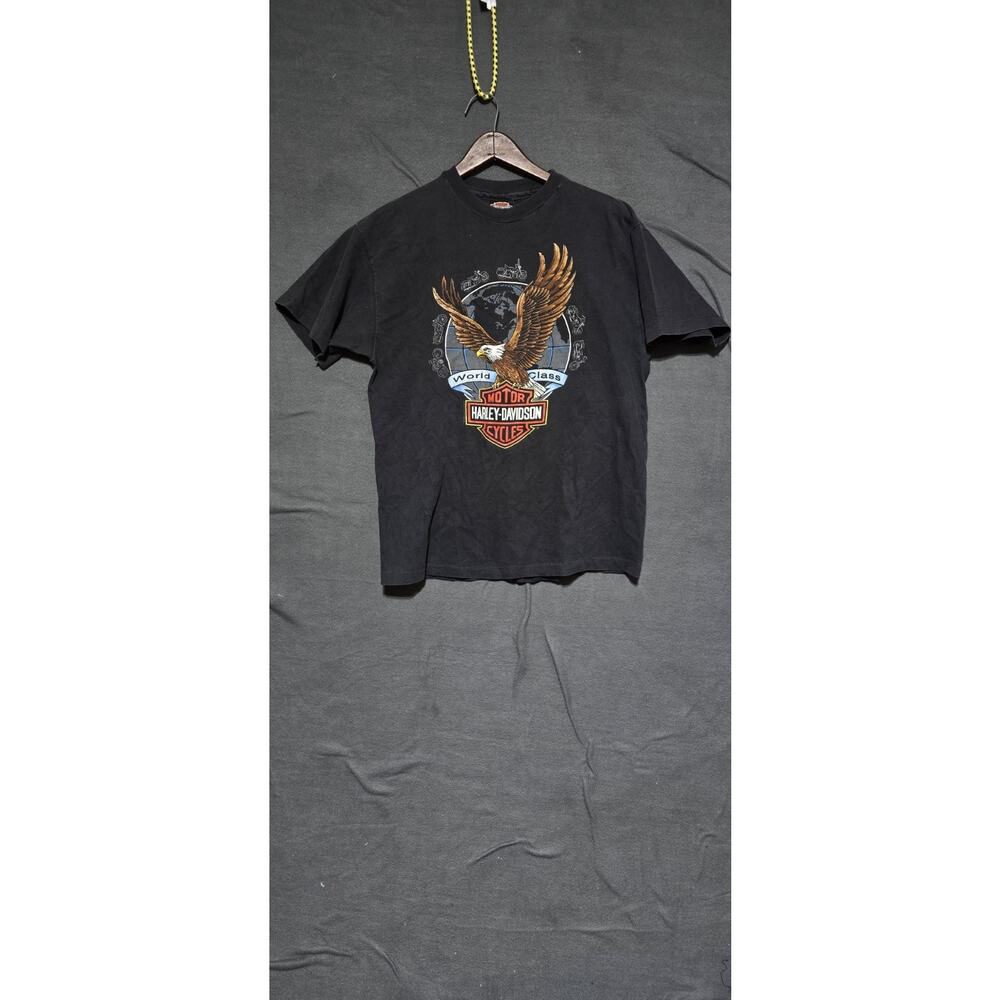 Vtg Harley Davidson Motorcycles Biking Eagle Single Stitch T-Shirt Columbus OH